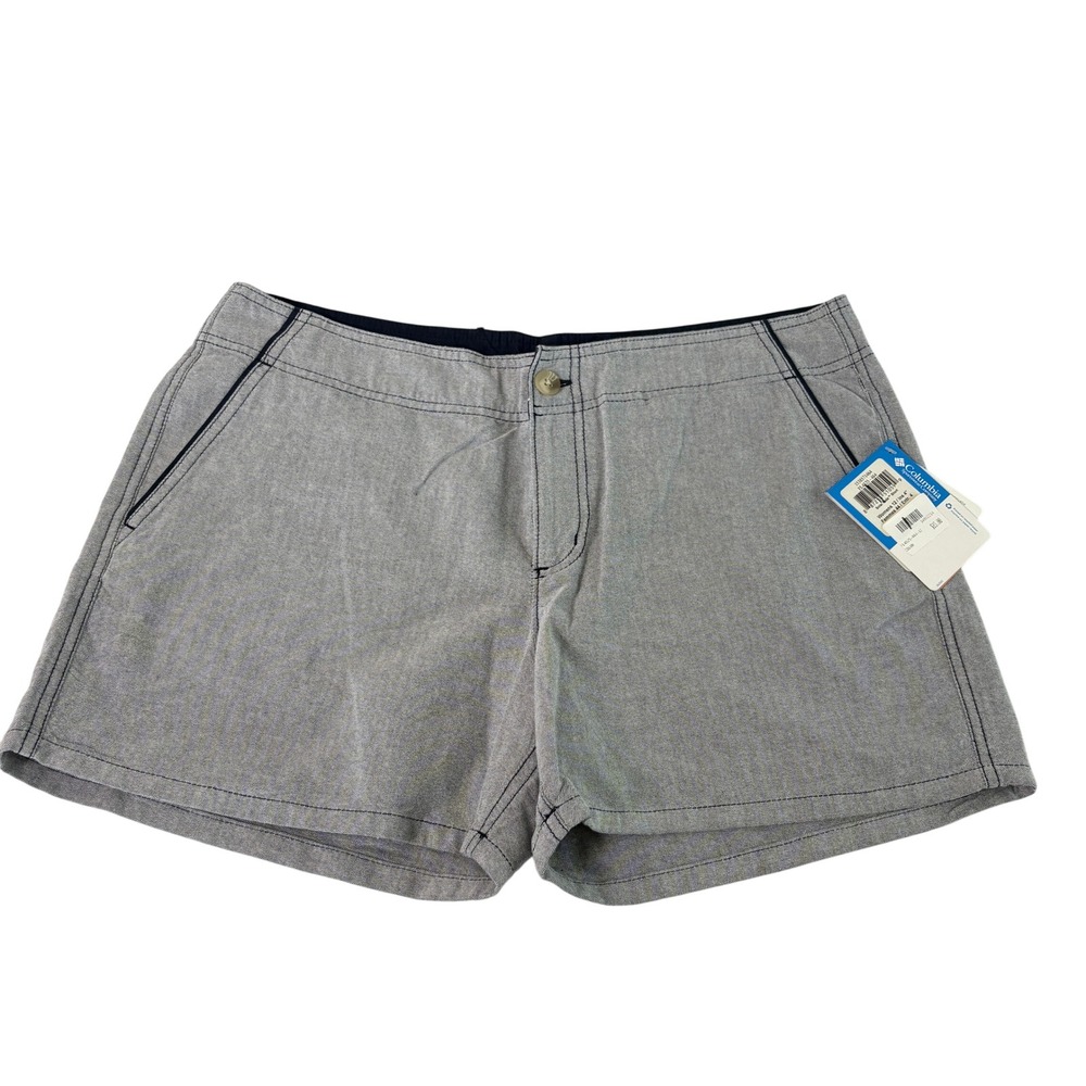 Columbia Solar Fade PFG Shorts‎ Womens 12 Navy Cotton Fishing 4 in Inseam NWT